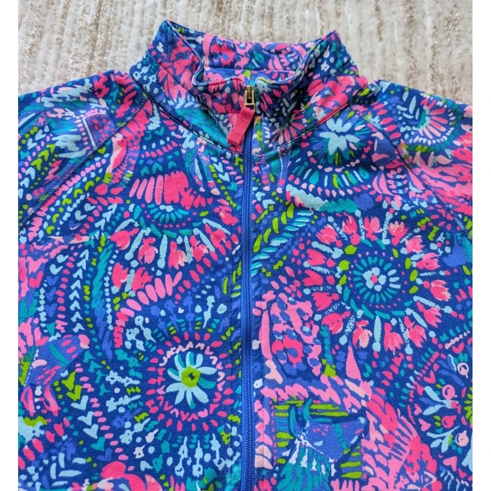 Lilly Pulitzer Skipper Popover 1/2 Zip Jacket Youth Sz XL 12‎ 14 No Prob Llama